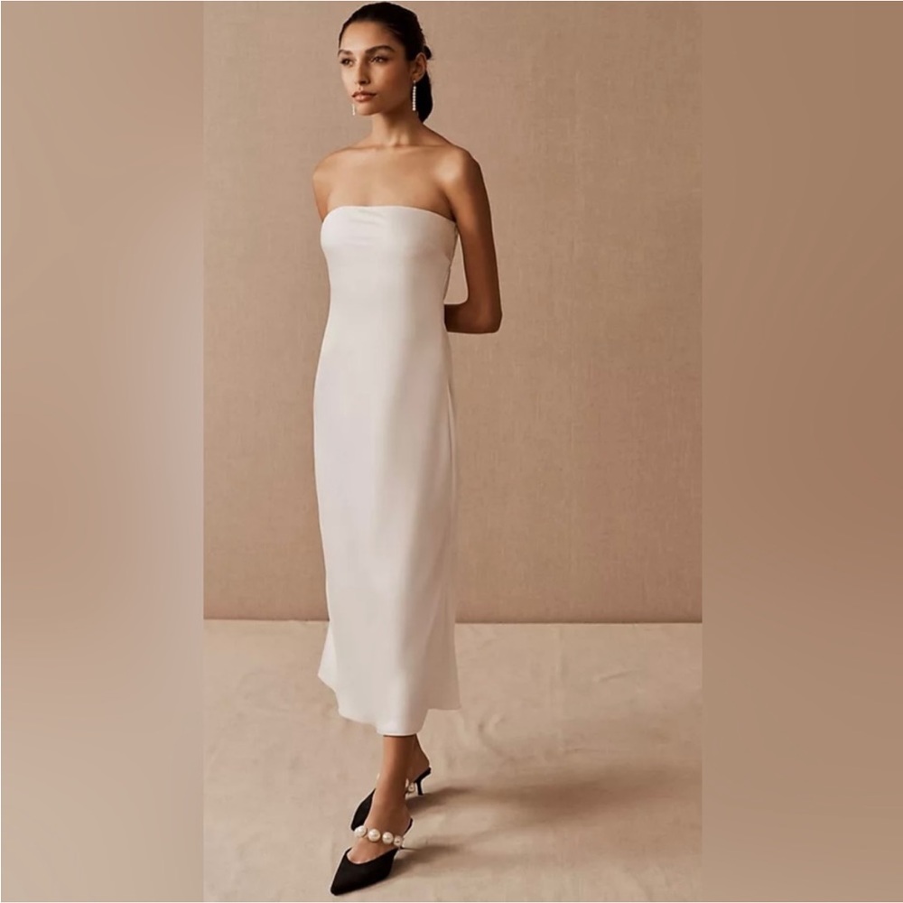 Sachin + Babi Strapless Ivory Column Wedding Dress
